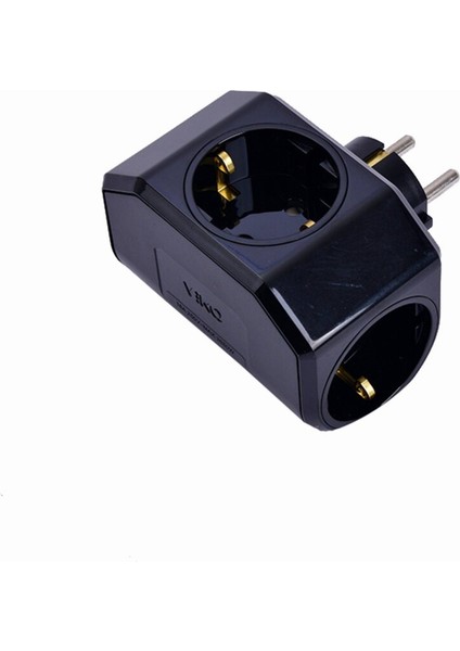 Yonca Plus Üçlü Topraklı Priz Siyah