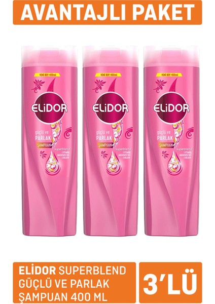 Superblend Güçlü ve Parlak Şampuan 3 x 400ML
