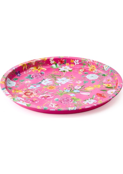 Çiçekli Tepsi - Pembe - 35 cm fiyatları