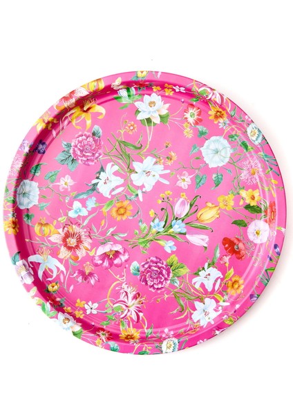 Çiçekli Tepsi - Pembe - 35 cm modelleri