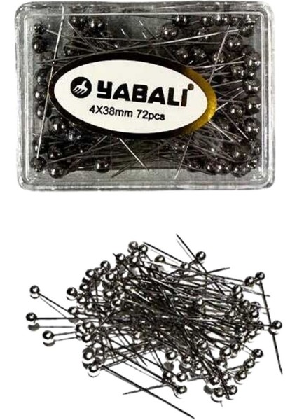 Dikiş Atölyesi Için 72ADET 4X38MM Siyah Toplu Iğne Seti