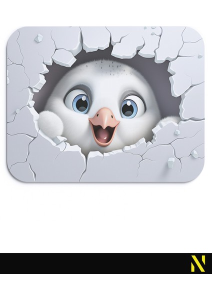 Penguen Desenli Renkli Ergonomik Mouse Pad - 23 cm x 19 cm - Kaydırmaz Taban Ev ve Ofis Kullanımı Için Ideal Fare Altlığı Mousepad