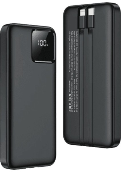20.000 Mah Powerbank Pd 22.5W Hızlı Şarj Dahili Type-C ve Lightning Kablolu Quick Charge 3.0 fırsatları