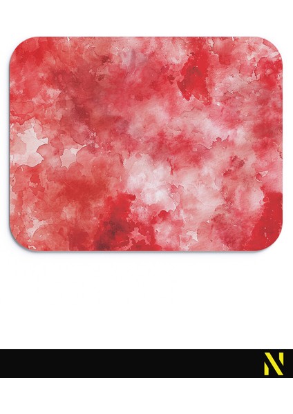 Kırmızı Renkli Desenli Ergonomik Mouse Pad- 23 cm x 19 cm - Kaydırmaz Taban Ev ve Ofis Kullanımı Için Ideal Fare Altlığı Mousepad