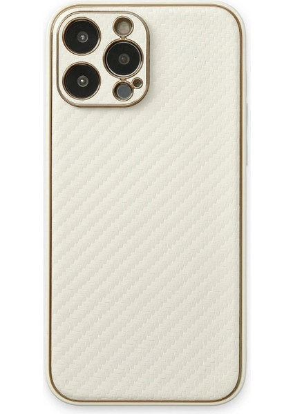 iPhone 13 Pro Max Kılıf Coco Karbon Silikon - Beyaz