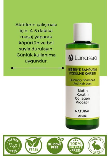 Anti Hair Loss Biberiye Şampuanı 250ML indirimleri