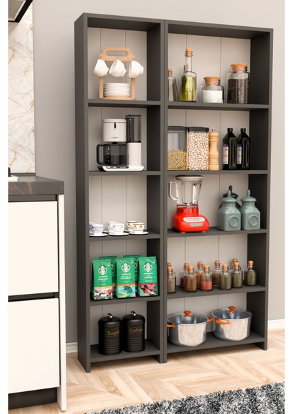 10 Raflı Mutfak Dolabı Mutfak Rafı Çok Amaçlı Dolap ve Saklama Dolabı-Antrasit modelleri