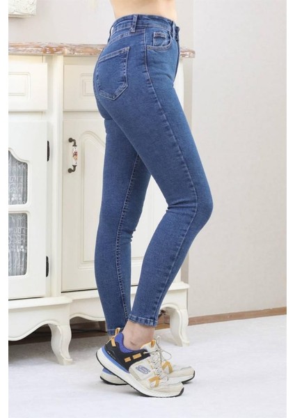Kadın Koyu Mavi Motto Skinny Jean fırsatları