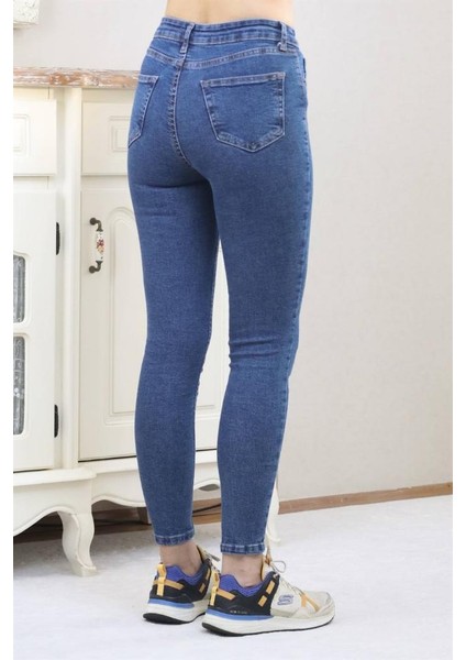Kadın Koyu Mavi Motto Skinny Jean indirimleri
