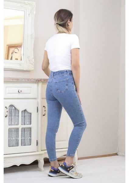 Kadın Mavi Motto Skinny Jean fırsatları