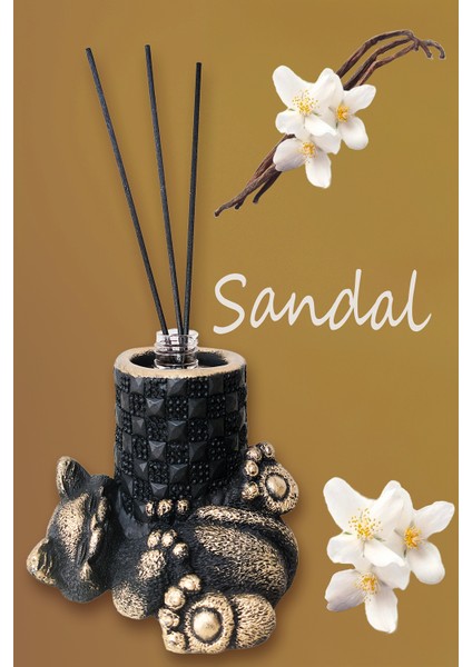 Sandal Kokulu Oda Kokusu – Kedi Biblo Tasarım 100 ml Çubuklu
