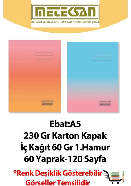 Okul A5 60 Yaprak Düz Karton Kapak fiyatları