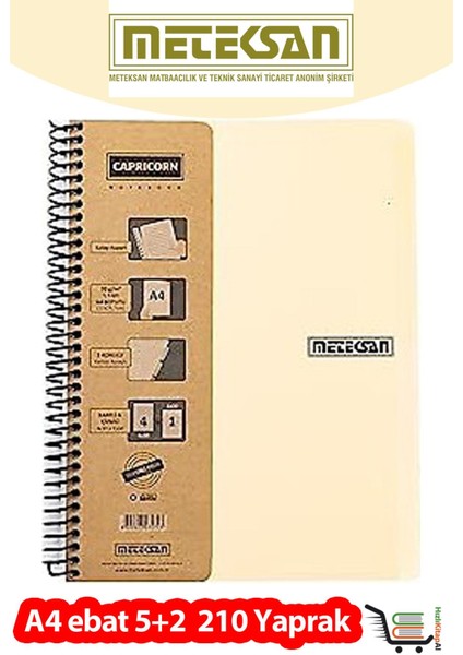 Capricorn Ofis A4 5+2 210 Yaprak Pp Kapak Bej
