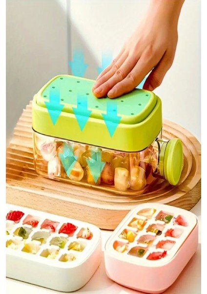 Yeni Nesil Basmalı Buz Kalıbı Pipetli Su Şişesi 18 Bölmeli Hazneli Buz Küpü 800 Ml-Beyaz modelleri