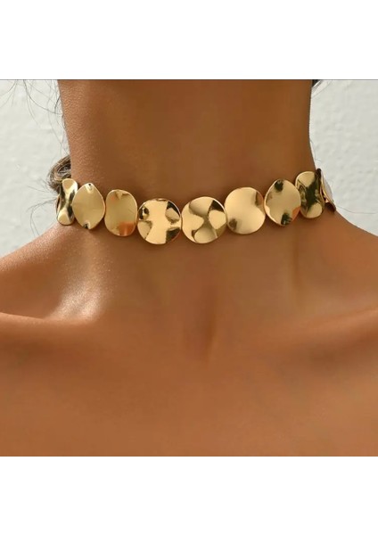 Altın Kaplama Gold Choker Kolye