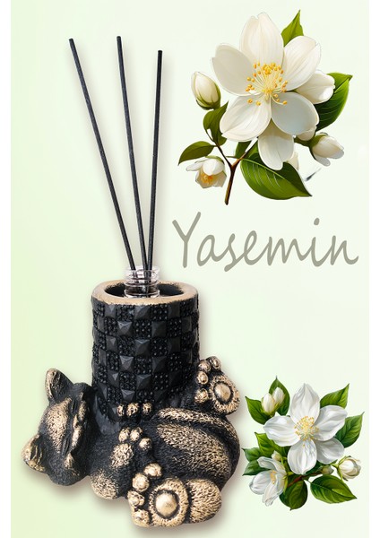 Yasemin Kokulu Oda Kokusu – Kedi Biblo Tasarım 100 ml Çubuklu