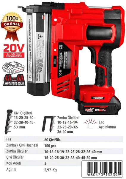 Akülü Şarjlı Zımba ve Çivi Çakma Tabancası Yüksek Performans Garantili Sınıfının En Iyisi