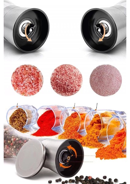 Karabiber Tuzluk Değirmeni Seramik Bıçaklı Baharatlık Öğütücü Lüx Cam 3 Kademeli Has Değirmen Seti indirimleri