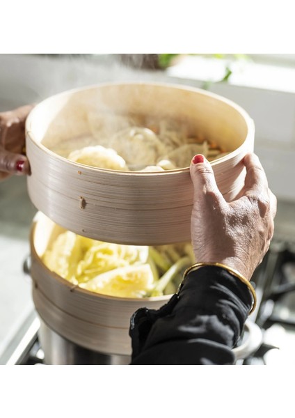 2 Katlı Kapaklı Buharda Sebze Pişirme Haşlama Aparatı Çap 23 cm Ikea Bambu Buharda Pişirici Hacim 5 Litre indirimleri