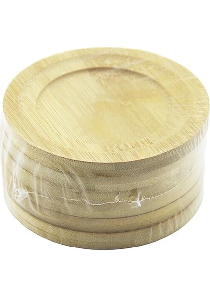 Yuvarlak= Çap: 9.7cm 6pcs Bambu - Ahşap Çay Tabak