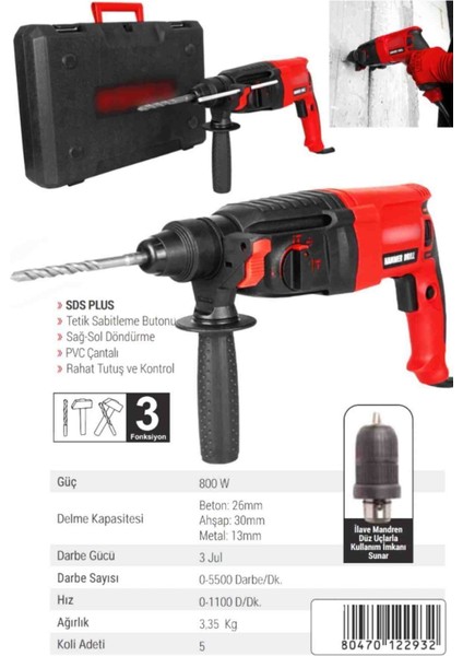 Elektropnömatik Kırıcı Delici Hilti Matkap Yüksek Kalite Sınıfının En Iyisi