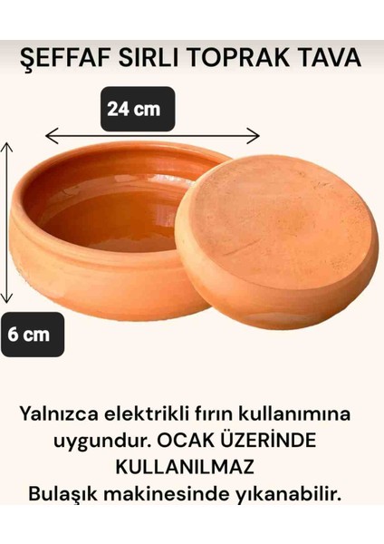 Bektaşi Şeffaf/siyah/ Kırmızı Sırlı Toprak Tava - Güveç Kabı - Fırın Tepsisi - 34X8 cm - 6-8 Kişilik - Büyük Boy modelleri