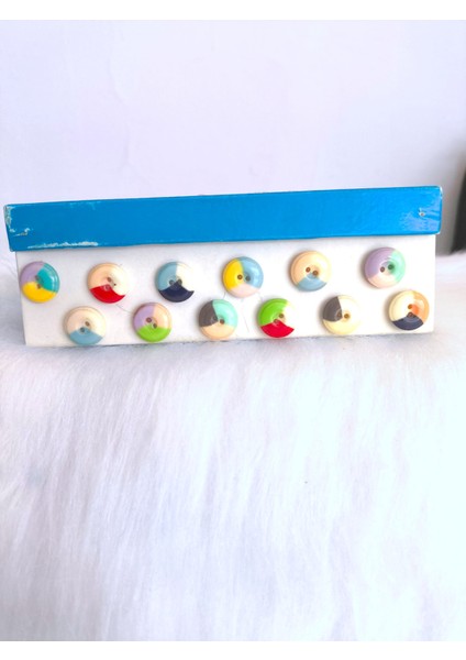 24 Adet 15 mm Iki Delikli Üç Renk Yuvarlak Plastik Karışık renkli Düğme