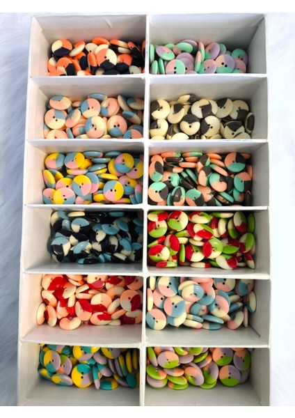 24 Adet 15 mm Iki Delikli Üç Renk Yuvarlak Plastik Karışık renkli Düğme fiyatları