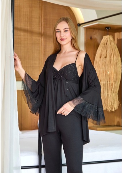 Aqua 25588 Kadın Sabahlıklı Pijama Takımı
