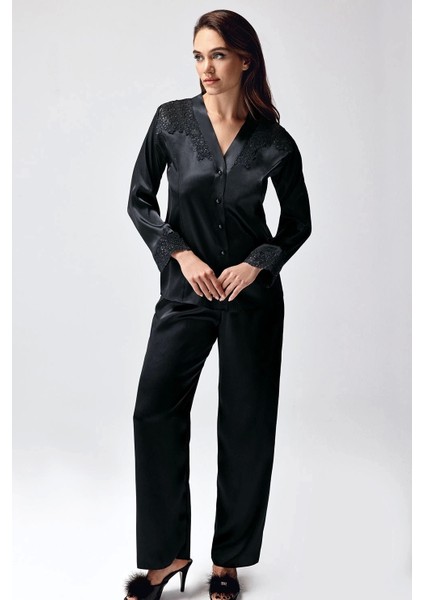 Freshness 9950-PT Saten Dantel Detaylı Pijama Takımı