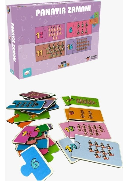 Kanguru Matematik Panayır Zamanı Oyunu-Sayı Eşleştirme ve Gruplama Becerisi Geliştiren Eğitici Oyun / 5 Yaş / 2 Oyuncu