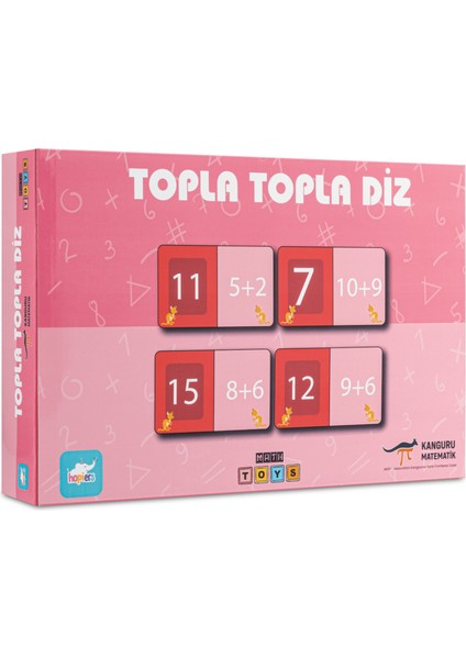 Kanguru Matematik Topla Topla Diz Oyunu-Toplama Işlemi & Eşleştirme | 2-4 Oyuncu | Müfredata Uyumlu / 6 Yaş / 2 Oyuncu