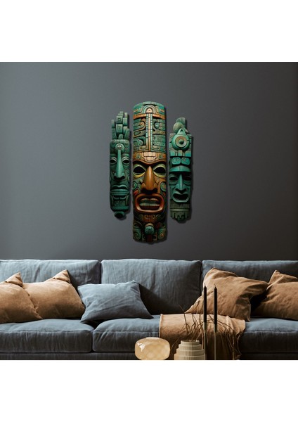 Aztec Totem Trio Metal Tablo fiyatları