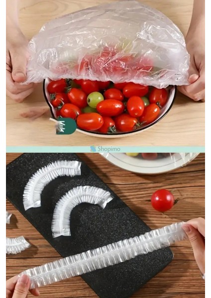 Tekrar Kullanılabilir Büyük Boy Tabak Bonesi, Tazeliği Koruyan Şeffaf Gıda Bonesi (100 Adet)