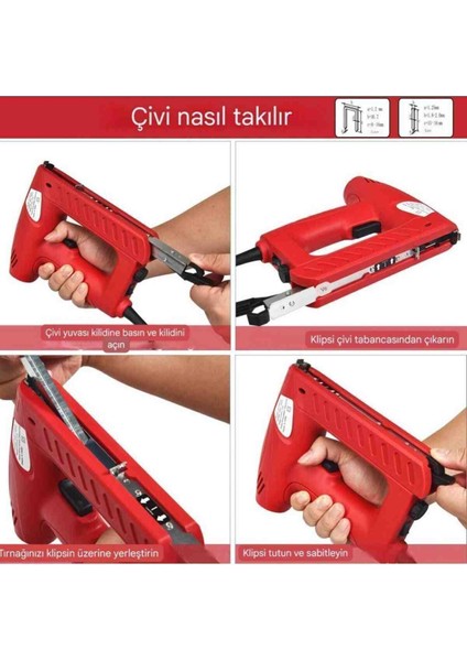 2'si 1 Arada Elektrikli Zımba Çivi Tabancası Seti, 1200 Zımba Teli ve 300 Çivi / 20 Adet/dak.ika fiyatları