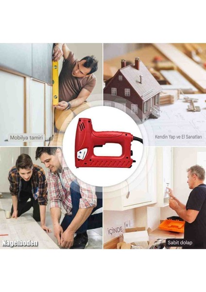 2'si 1 Arada Elektrikli Zımba Çivi Tabancası Seti, 1200 Zımba Teli ve 300 Çivi / 20 Adet/dak.ika modelleri