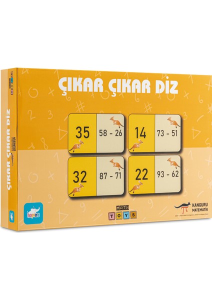 Kanguru Matematik Çıkar Çıkar Diz Oyunu-Çıkarma Işlemi & Mimari Tasarım| 2 Oyuncu | Müfredata Uyumlu / 6-7 Yaş / 2 Oyuncu