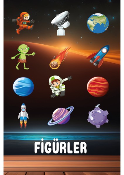 Kişiye Isme Özel Okul Etiketi Isim Etiketi Kalem Defter Etiketi Sticker Uzay Figürlü Isimli Etiket fiyatları