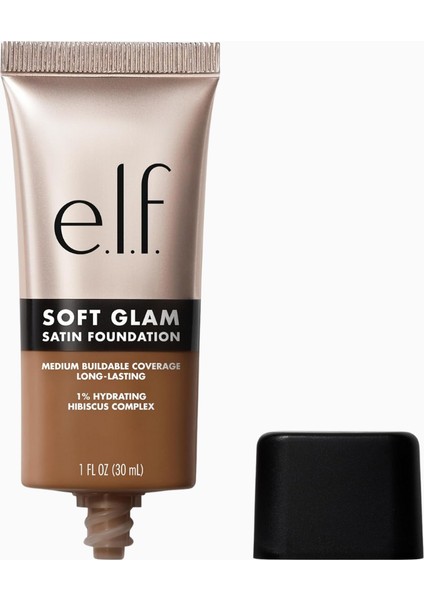 E.l.f Soft Glam Satin Fondöten, Orta Kapatıcılık, Nefes Alabilen ve Uzun Süre Kalıcı