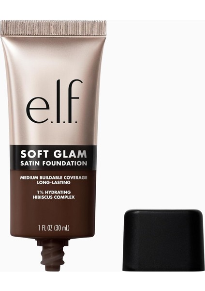 E.l.f Soft Glam Satin Fondöten, Orta Kapatıcılık, Nefes Alabilen ve Uzun Süre Kalıcı