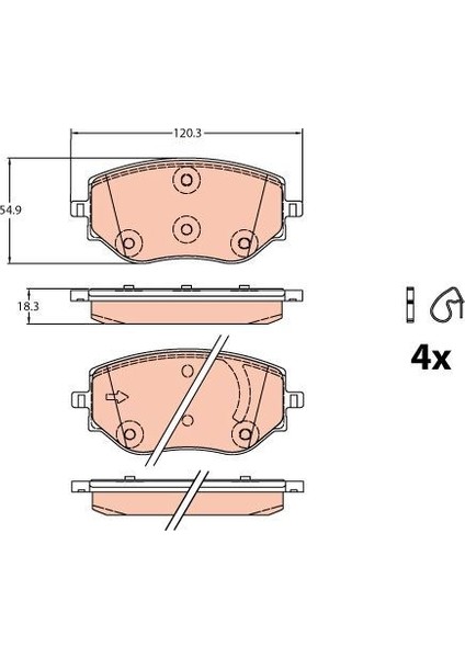 BOSCH-0986460063 - Fren Balatası On Clıo V 1.0 Sce 75 1.0 Tce 100 1.5 Dcı 19 > Mıcra V K14 1.0 18 >