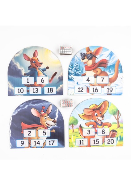 Kanguru Matematik Macera Kampı Oyunu - Sayı Tanıma ve Eşleştirme Oyunu | 5-6 Yaş | 2-4 Oyuncu Müfredata Uyumlu fırsatları