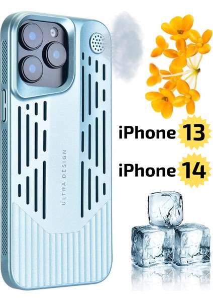 iPhone 13 - 14 Lüks Kokulu Telefon Kılıfı Ultra Design Darbeye Dayanıklı Premium Kılıf ( Mavi )