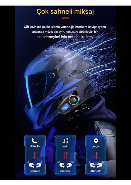 Q58 Max Motosiklet Kask Kulaklık Interkom Bluetooth Fm Radyo Sd Kart Destekli Eq Özellikli Intercom modelleri