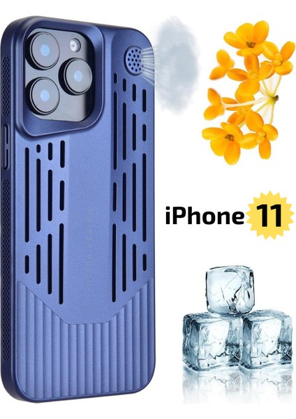 iPhone 11 Lüks Kokulu Telefon Kılıfı Ultra Design & Darbeye Dayanıklı Şık Premium Kılıf ( Lacivert )