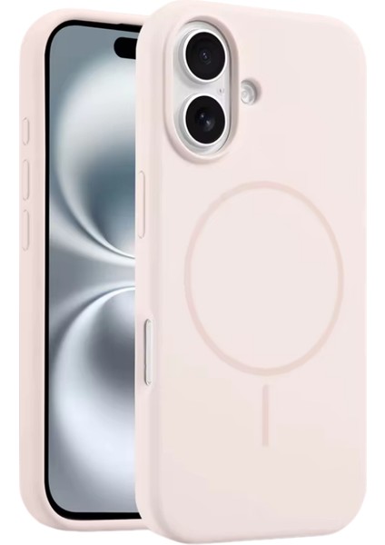 iPhone 16 Uyumlu MagSafe Silikon Kılıf – Lansman İçi Kadife Dokulu, Kablosuz Şarj Destekli, Rose