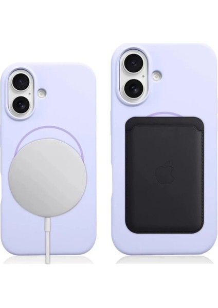iPhone 16 Uyumlu MagSafe Silikon Kılıf – Lansman İçi Kadife Dokulu, Kablosuz Şarj Destekli, Rose modelleri