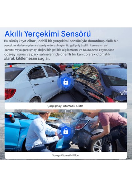 K17 4K UHD WiFi GPS Araç İçi Kamera 128GB Dahil IR Gece Görüş, Çift Lens (Ön-Arka-İç) Dashcam Kayıt fırsatları