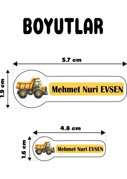 Isme Özel Okul Etiketi Kalem Defter Etiketi Sticker Erkek Çocuk Iş Makinaları Isim Etiketi fiyatları