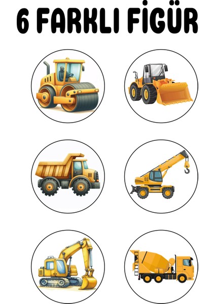 Isme Özel Okul Etiketi Kalem Defter Etiketi Sticker Erkek Çocuk Iş Makinaları Isim Etiketi modelleri